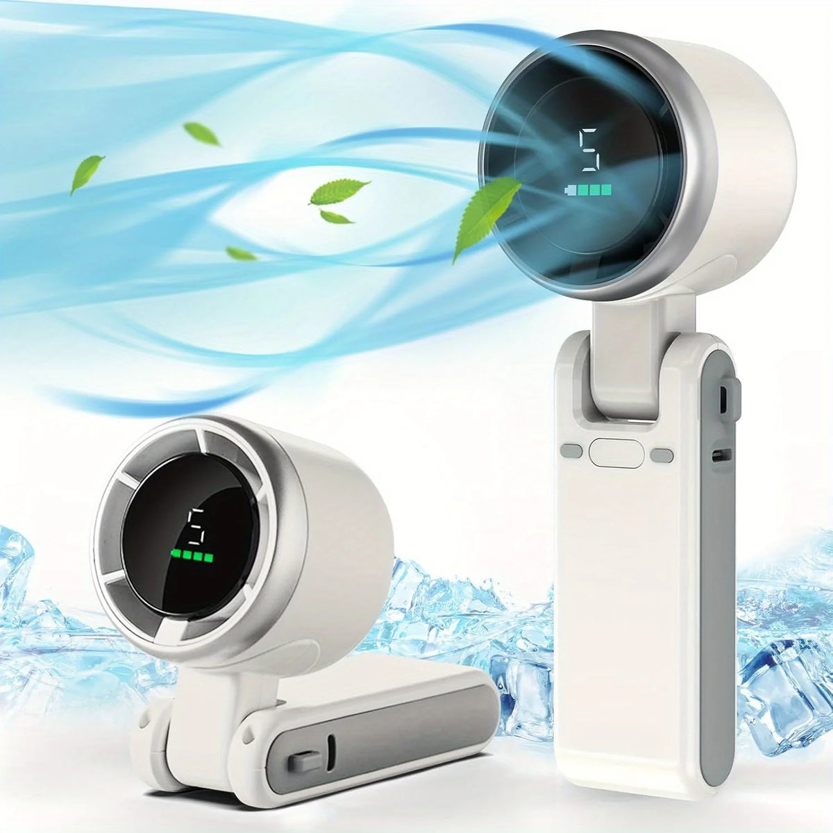HOMEFISH 3 in 1 Mini Travel Fan 5 Speed  Rechargeable Lithium USB Charging Portable Fan