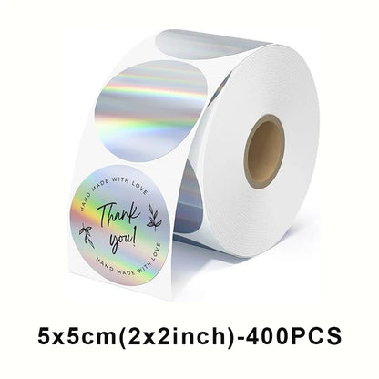 Munbyn/Nelko Holographic Laser Silver Sticker DIY Seal Labels for Card Festival Crafts Party Decorations for 241BT 246S D520