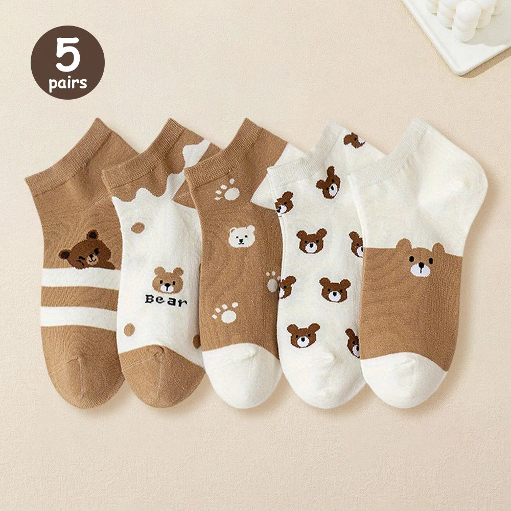 5 Pairs Men Summer Socks Trendy Fashionable Simple Versatile Men Ankle Socks Comfortable Lightweight Breathable Casual Socks