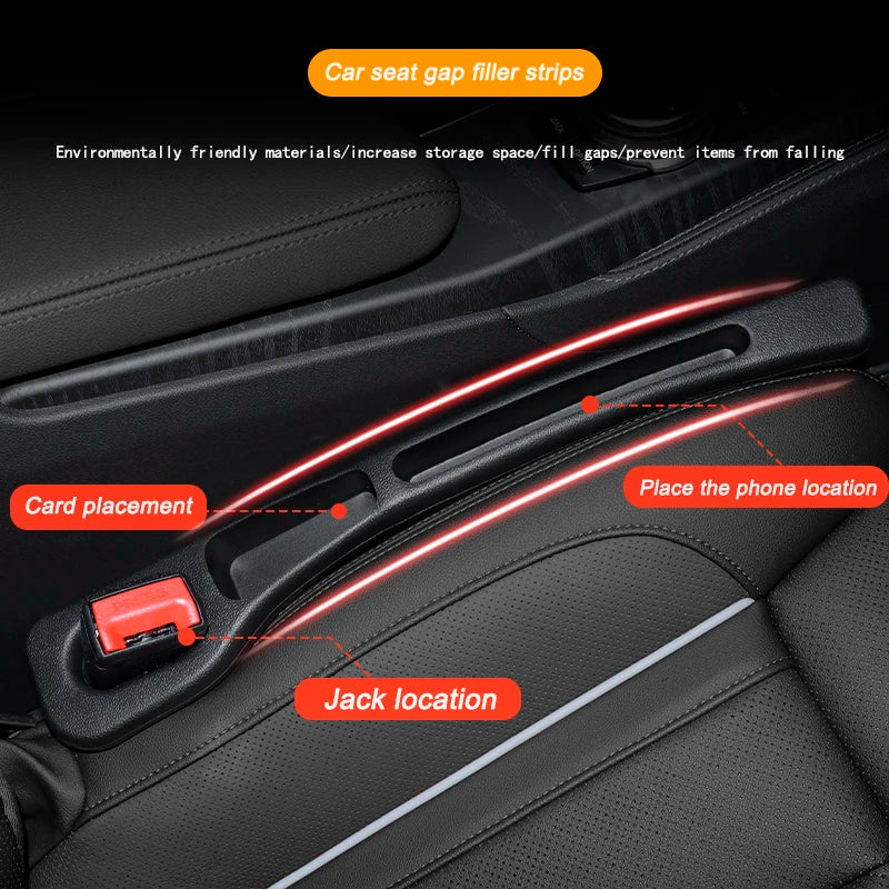 2Pcs Car Seat Gap Filler Side Seam Plug Strip Leak-proof Filling Strip For All Car Model Wallet Phone Holder Car Accessories