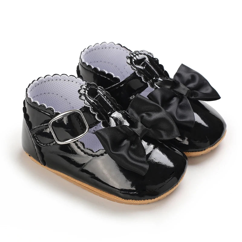 2025Black Fashion Newborn Party Princess Shoes  Boys And Girls' First Step Walking Shoes Rubber Soled Anti Slip Baby Shoes 0-18M