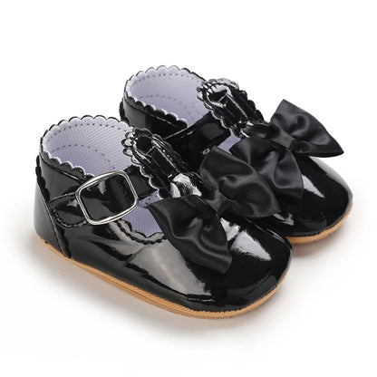 2025Black Fashion Newborn Party Princess Shoes  Boys And Girls' First Step Walking Shoes Rubber Soled Anti Slip Baby Shoes 0-18M