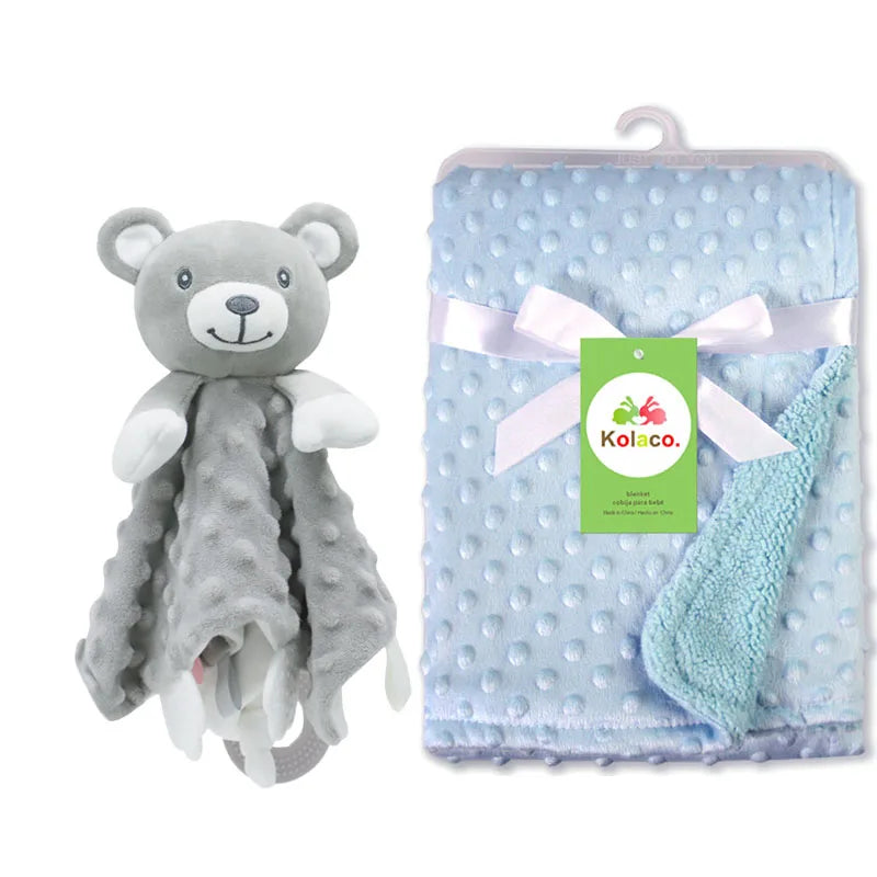 Custom Name Baby Blanket Personalized Baby Shower Gift Soft Minky Dot 2-in-1 Blanket & Lovey Set for Boys Girls
