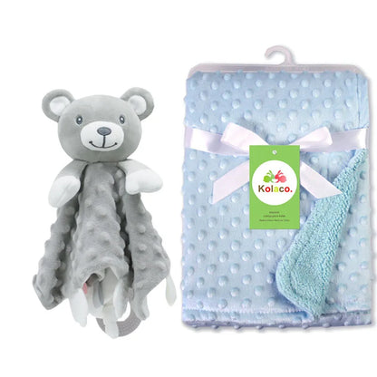 Custom Name Baby Blanket Personalized Baby Shower Gift Soft Minky Dot 2-in-1 Blanket & Lovey Set for Boys Girls