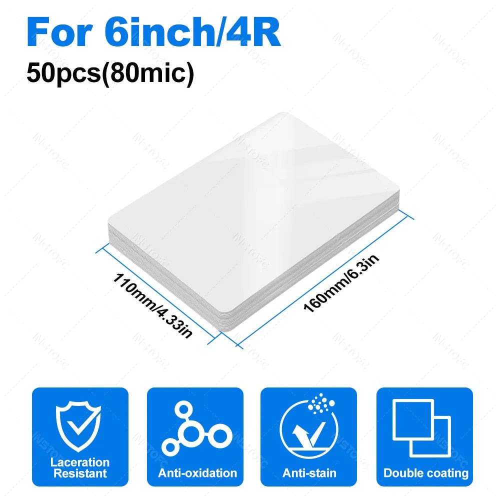 A4 Laminator Accessories 50pcs Laminating Film Pouch Lightweight Paper Cutter Binder Ring,Hole Corner Puncher, for Photo/File