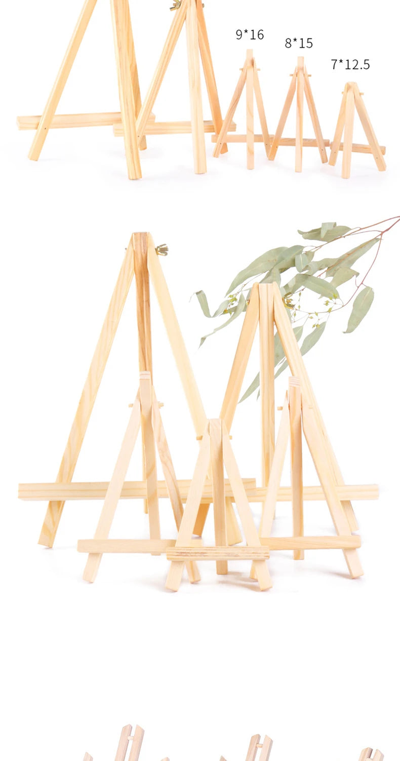 Wooden Easel For Painting,20cm 24cm 30cm 40cm 50cm Height Folding Desktop Display Triangle Bracket,Art Supplies,1 Piece HJ-02
