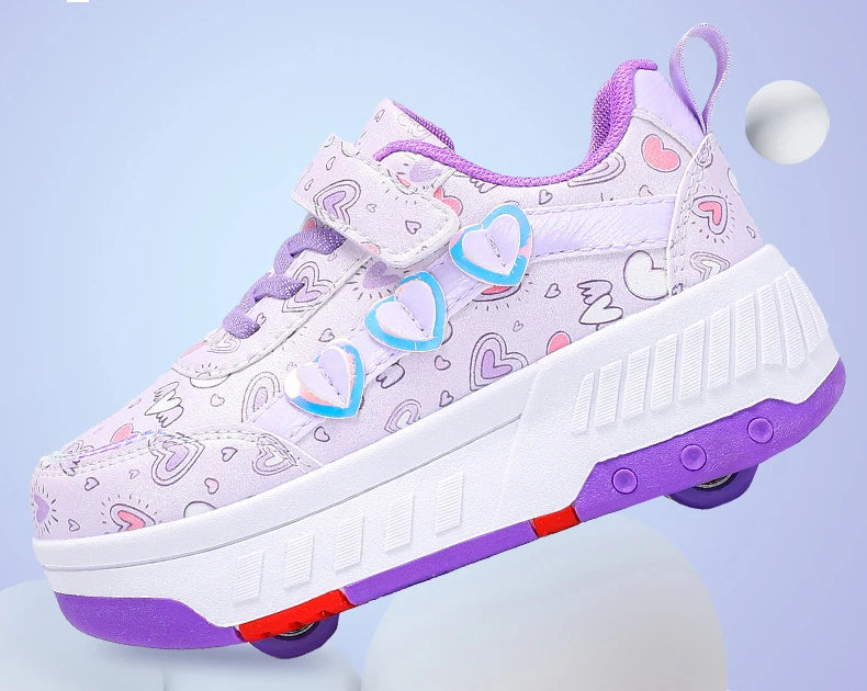 Roller Skate Shoes Kids Sneakers With Wheels Children Roller Skates Fashion Outdoor Sports Shoes Girls Boys Gifts Breathable New