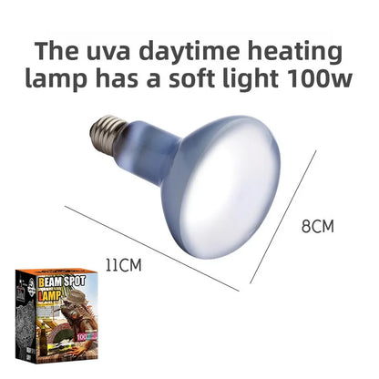 SuperRep Frosted UVA Reptile Heat Lamp-Daylight Basking Bulb for Tortoises & Bearded Dragons-Gentle Warming Light for Terrariums