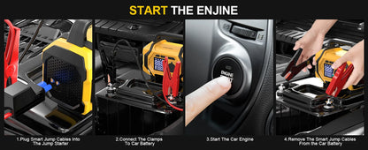FOWAWU 6000A 26800mAh Jump Starter with Air Compressor,Car Battery Power Bank (ALL Gas/10.0L Diesel), Auto-Shutoff Tire Inflator