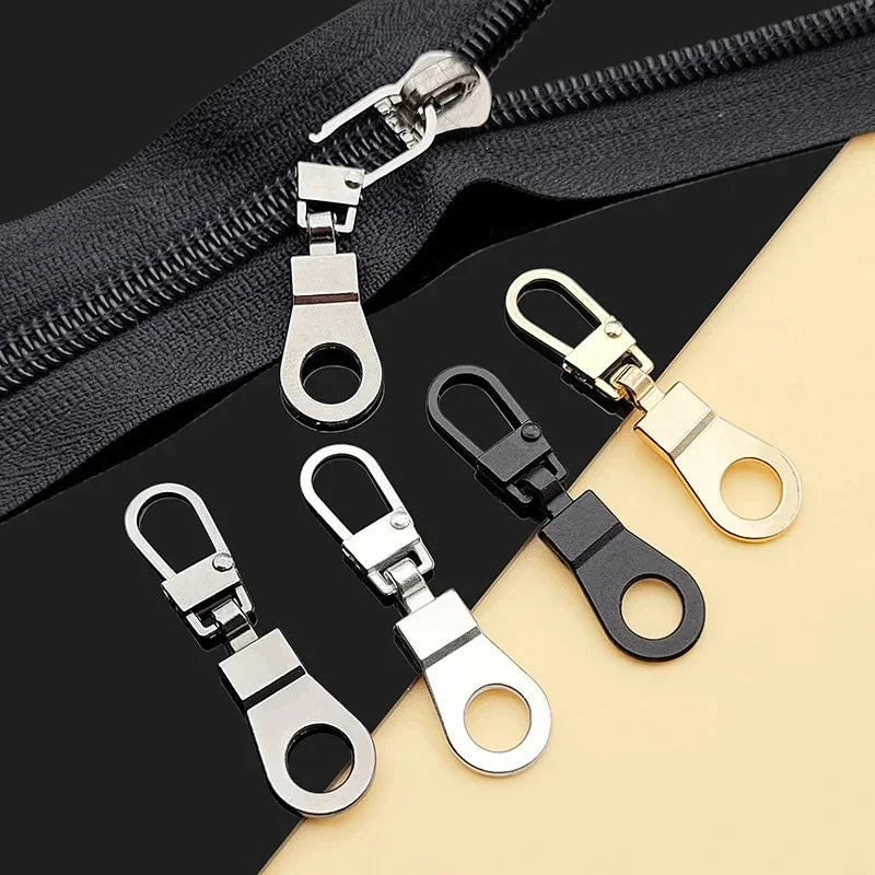 10Pcs Metal Zipper Head Replacement Detachable Zipper Puller Tab Repair Kit for Luggage Suitcase Purses Bags Accessories