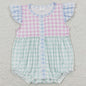 New Fashion Baby Infant Girls Rompers Bow Pink Flutter Sleeve Rompers Boutique Toddler Girls Bubble Rompers Onesie Wholesale Hot