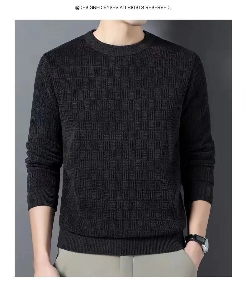 Men's 100% pure Mink Cashmere Sweater O-Neck Pullovers Knit Large Size Mink Sweater Winter Male Tops Long Sleeve Jumpers 4XL