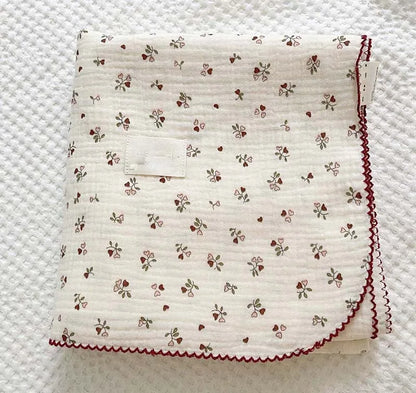 Baby Blanket Floral Soft Cotton Muslin Newborn Swaddle Wrap Receiving Blanket Quick Dry Bath Towel Baby Stroller Cover