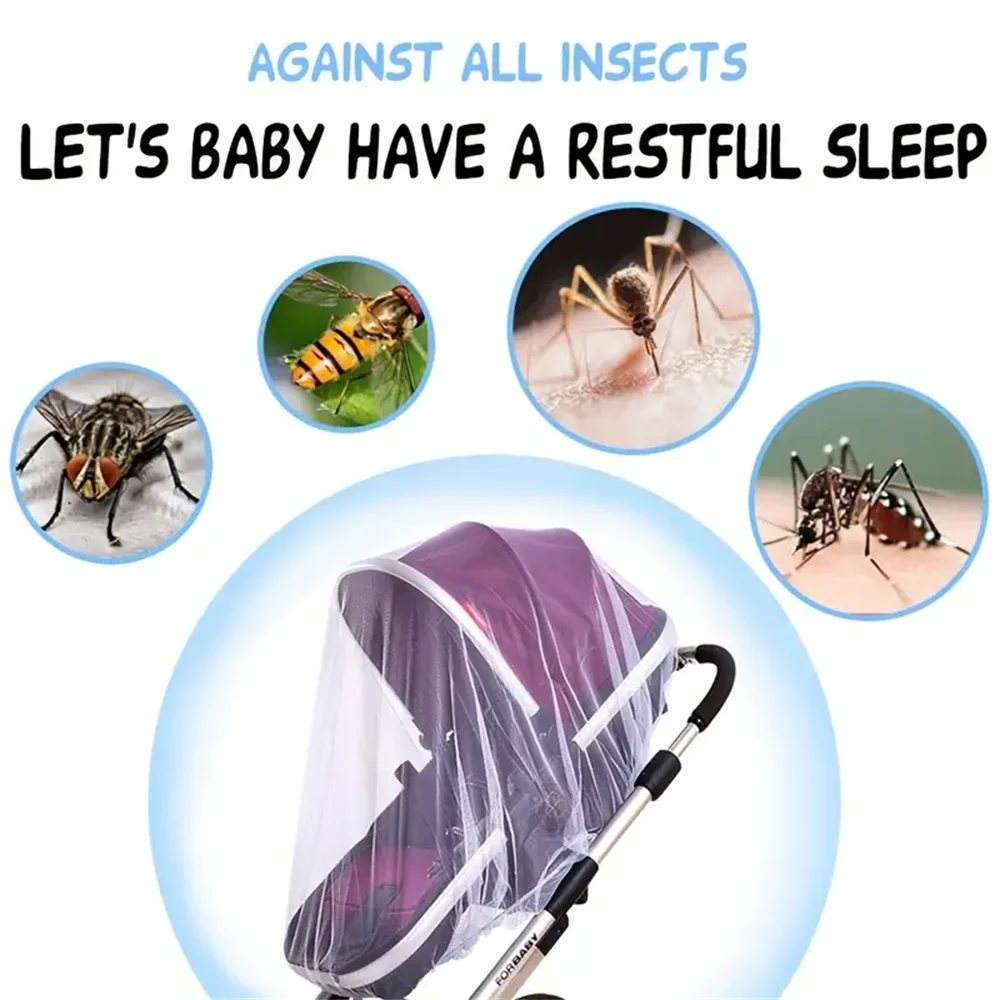 Portable Mini Crib Mosquito Net with Elastic Edge Fine Mesh Washable Bug Net Cover for Stroller And Bassinet
