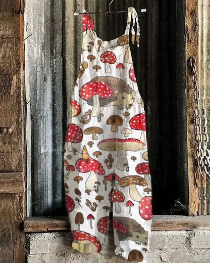 Women Jumpsuits Overalls Sleeveless Slash Neck Print Floral Wide Leg Pants High Street Autumn 2026 Casual Loose Backless