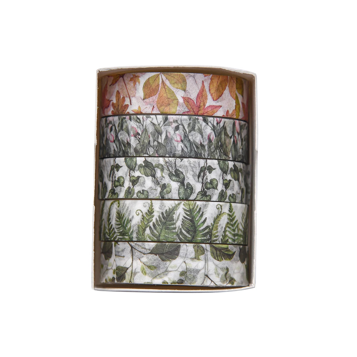 5 Rolls/Box Forest Plant Print Washi Tape Handmade Diy Diary Photo Album Decoration Masking Tape Set