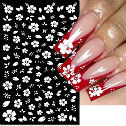3d Nail Art Decals Spring Booming Violets Lavenders Purple Blue Pink Flowers Butterflys Stickers Decoration For Nail Tips Beauty