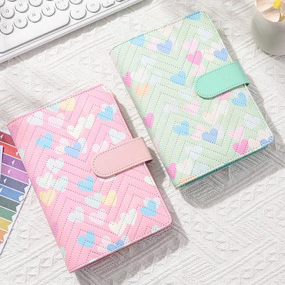 A6 PU leather binder economy 6-ring notebook, stylish design, personal notebook binder cover, can be used for cash budget storag