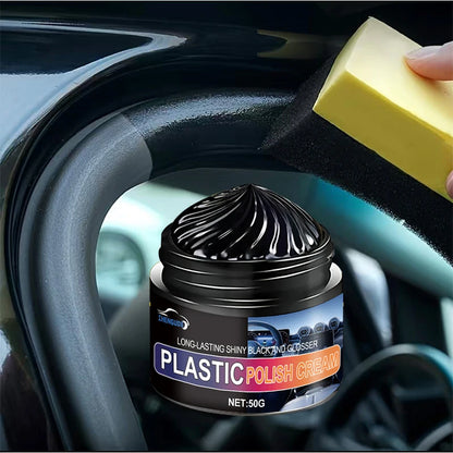 Car Interior Black Care and Refurbishment, Car Plastic Crystal Coating Refurbishment Cream, Plastic Restoration for Whitening, Dashboard and Tire Refurbishment, Scratch Repair, Brightening and Blackening