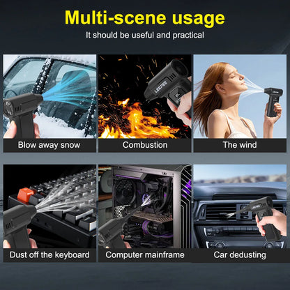 Blower Car Vacuum Cleaner Turbo Fan Violent Jet Fan Cleaning Blowing Tools Auto Dust Collector Portable Air Duster Hair Dryer