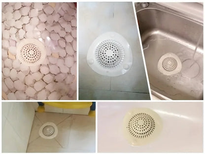 3pcs Hair Catcher Shower Drain - Anti-Clog Kitchen Sink & Bathtub Strainer, Lightweight Oval Design for Efficient Water Flow