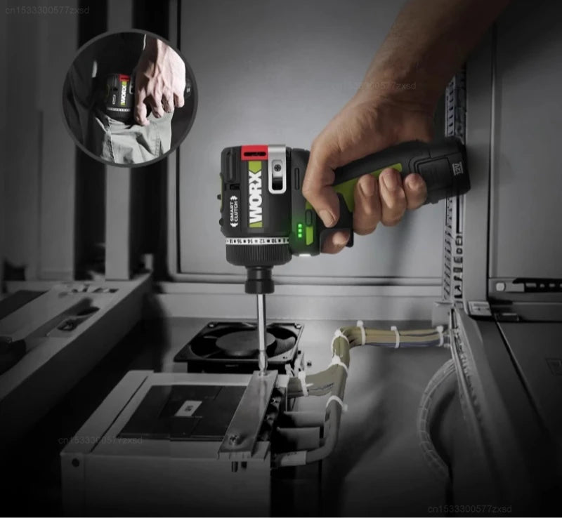 Worx WU139 Cordless Driver Drill Brushless Electric Impact Screwdriver Rechargeable Metal Chuck High Torque DIY Power Tools
