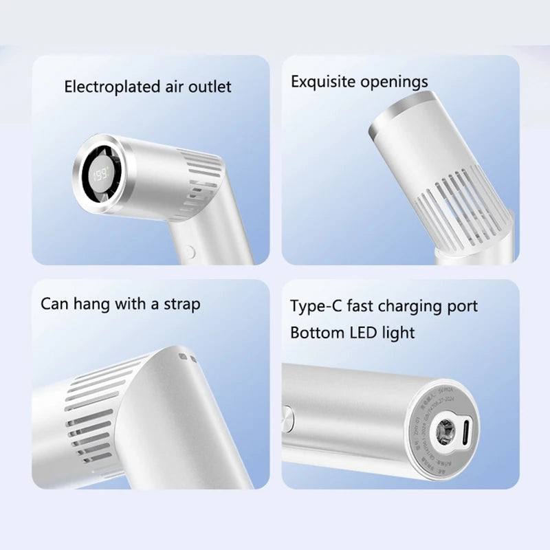 Lenovo Portable Foldable Handheld Fan Brushless Motor USB Rechargeable Mini Fan 199-Speed Settings with LED Display Small Fan