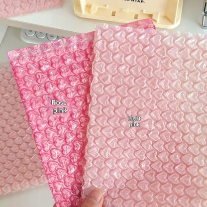 ✔Heart-Shaped Bubble Mailer Padded Envelopes,Cute Pink Bubble Wrap Shipping Bags for Small Business & Gift Packaging