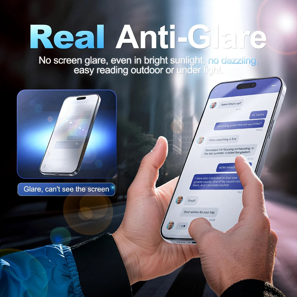 NNBILI 2Pcs Privacy Matte Frosted Ceramic Screen Protectors Designed for iPhone 18 17 16 15 14 13 12 11 Pro Max 17e Full Coverag