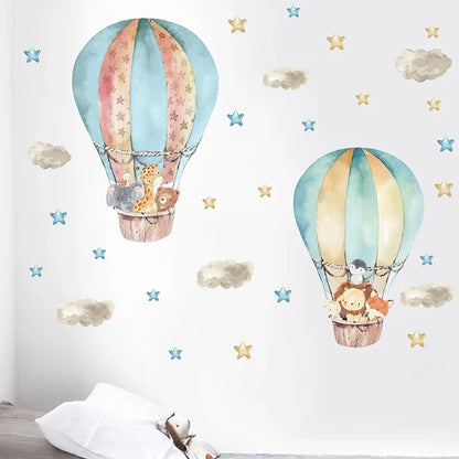 Cute Forest Animals Wall Stickers for Kids Rooms Children Boys Girls Baby Room Decoration Nursery Wallpaper Vinyl Elephant Lion