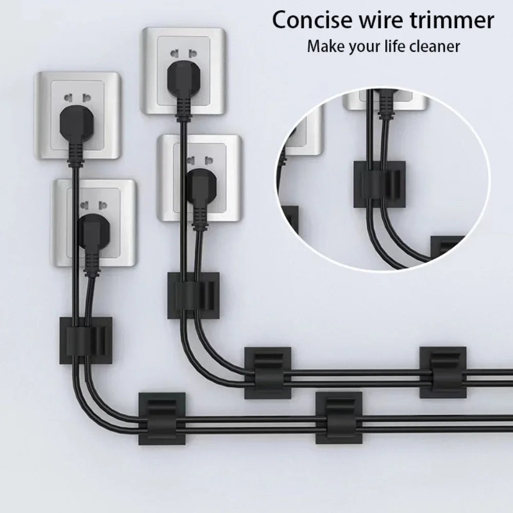 50Pcs Cable Clip Self-Adhesive Cable Organizer Wire Protector Holder For Mouse Headset Wire Storage Desktop Tidy Management Clip