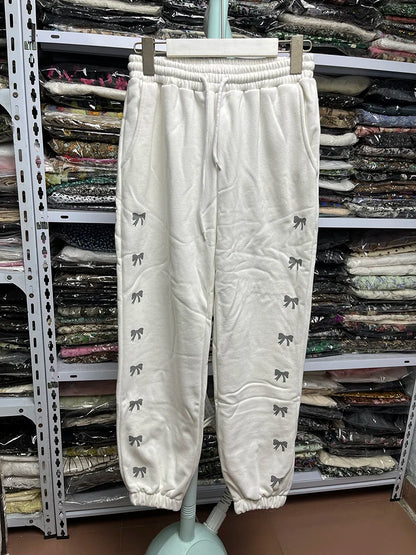 Autumn Winter Casual Long Pants High Waist Wide Leg Pants Thickened Fleece Versatile Style for Women's Casual Wear