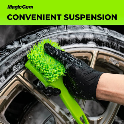 MAGIC GEM Tire Brushes for Cleaning Tires, Durable Car Wash Brush, Stiff Tire Scrub Brush for Car Detailing & Rubber Tire