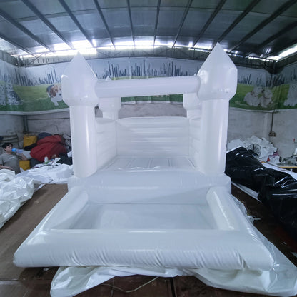 3x2.5M White Bouncer Wedding Birthday Event Jumping Mini Bounce House Commercial White Bounce House With Ball Pit Customized