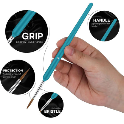 10/11pcs Miniature Paint Brushes, Detail Tip Paint Brushes Set With Ergonomic Handle - Suitable For Acrylic Painting, Oil, Wat