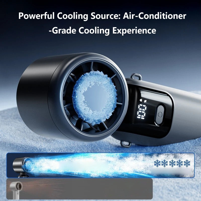 Lenovo Portable Fan Handheld Cooling Fan 100 Levels Foldable Rechargeable Strong Wind Air Cooler Digital Display Long Battery