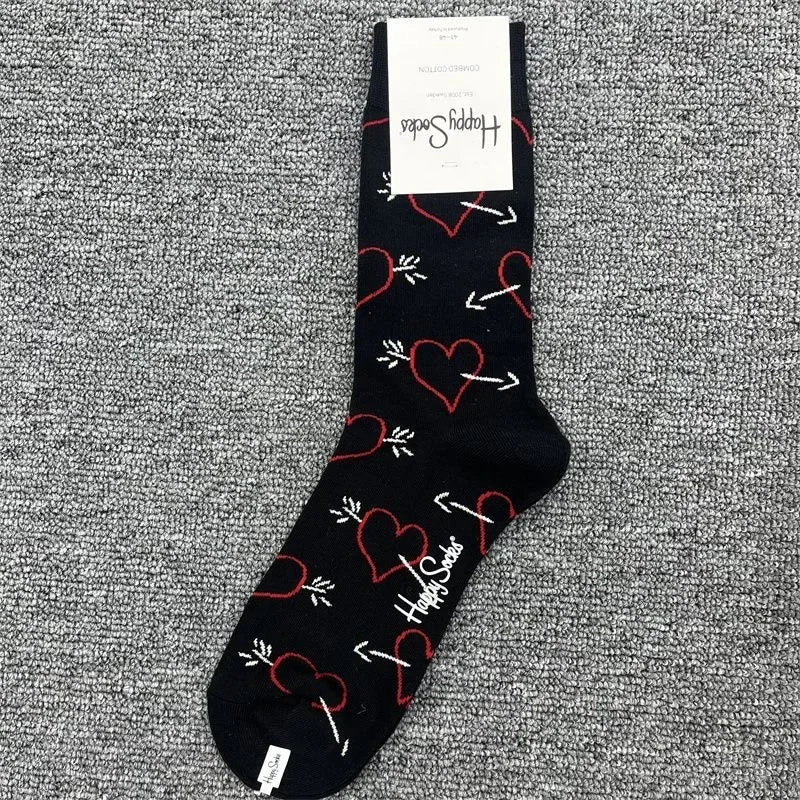 Cotton Happy Socks Men's Classic Crew Sock Shoe Size 10 - 13 Soft