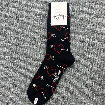 Cotton Happy Socks Men's Classic Crew Sock Shoe Size 10 - 13 Soft