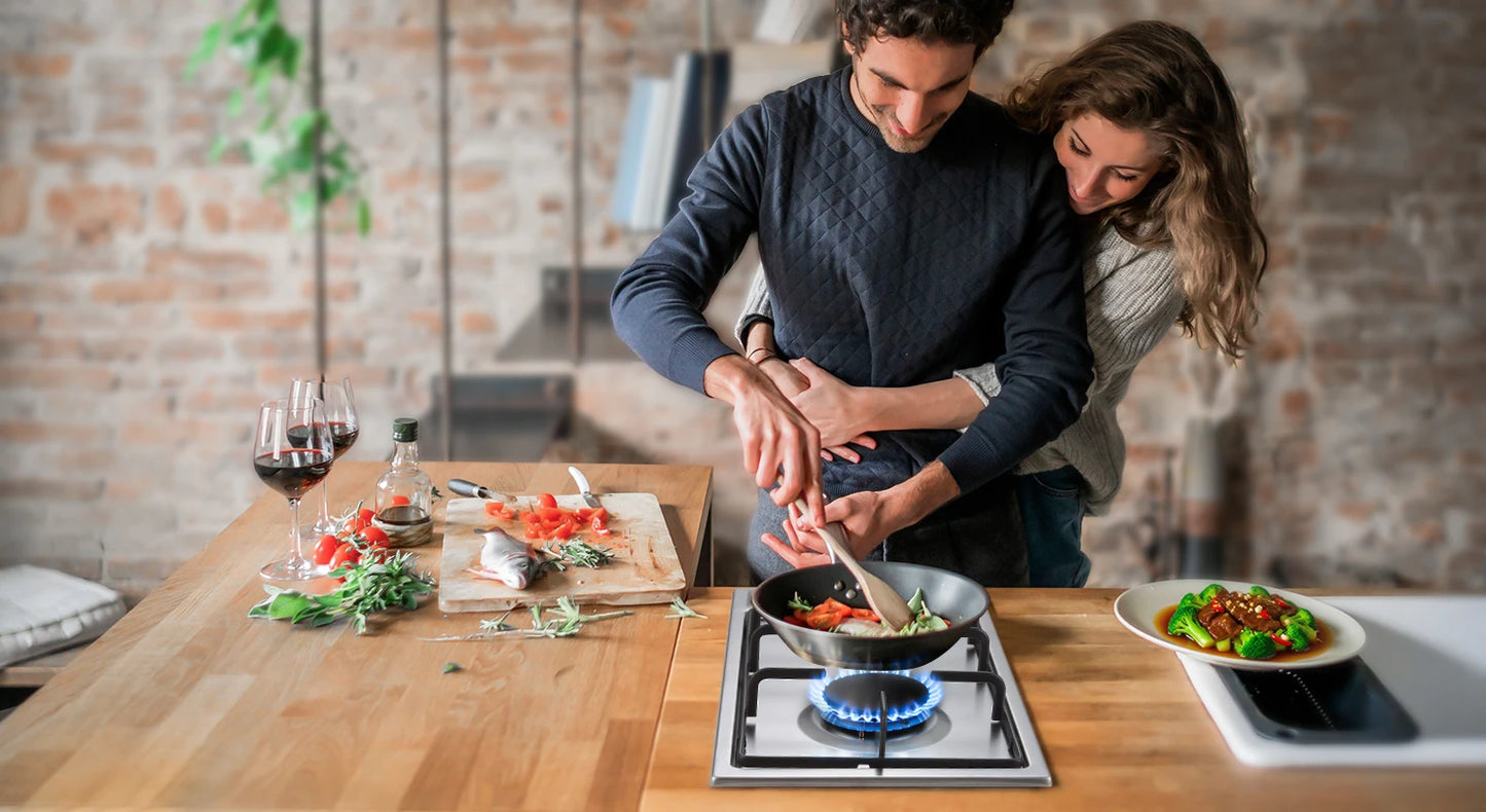 TopStrong 2/4/5 Burner 4200W Stainless Steel Auto Flame Protection Built-in for Natural Gas/Propane, Easy Clean, 30cm‌ Gas Hob