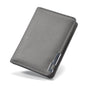 Black Faux Leather Small Slim Business-Style Wallet - Multiple Card Slots, Credit Card and Driver's License Holder, Geometric In