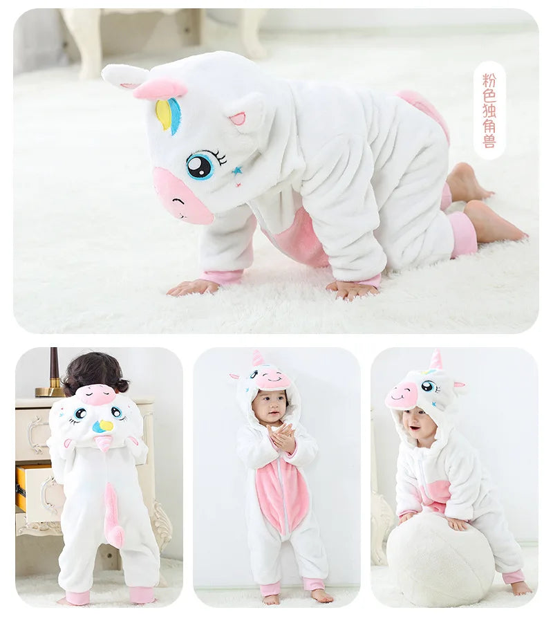 Baby Clothes Winter Pajamas Flannel Thermal Pijamas for Toddler Kids Boys Girls Squirrel Cow Onesies Infant Jumpsuit Pyjamas