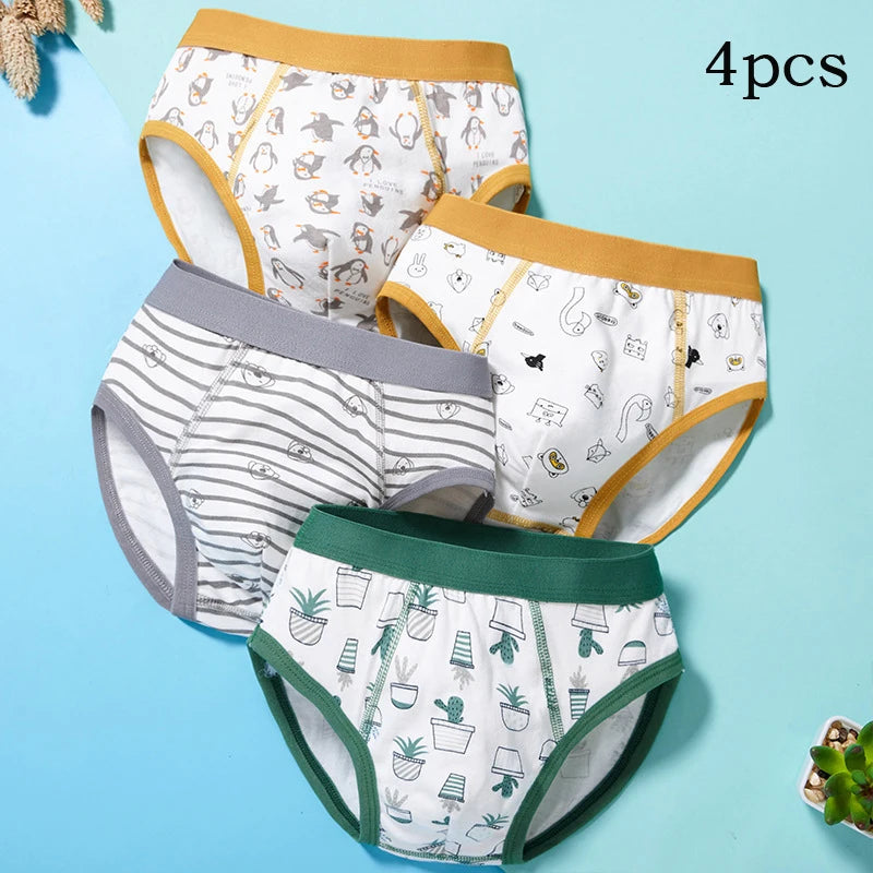 Children Boys Boxer Briefs Cotton  Underwear Small Medium Big Boys 12-15 Years Old Teenager Shorts Breathable M L XL 2XL3XL