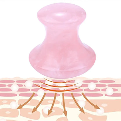 SPA Therapy Jade Roller Face Lifting Massage Wrinkle Remover Natural Rose Quartz Mushroom Shape Facial Acupuncture Gua Sha Tool