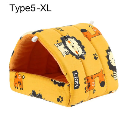 Soft Rabbit Colorful Squirrel Mini Cage Winter Hamster House Guinea Pig Nest Small Animal Sleeping Bed Warm Mat