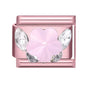 2025 New Women Romantic Pink Cherry Heart Shiny CZ Italian Charm Links Fit 9mm Bracelet Stainless Steel DIY Making Jewelry Gifts