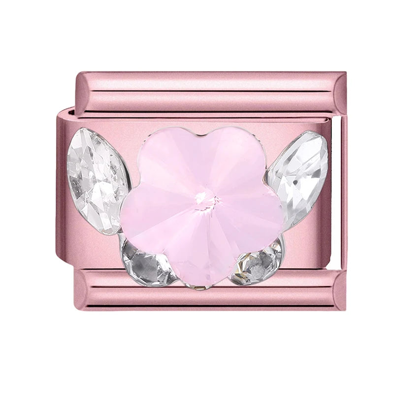 Pink Color Y2K Butterfly Star Bow Rabbit Heart Pendant Italian Charm Links Fit 9mm Stainless Steel Bracelet DIY Making Gifts