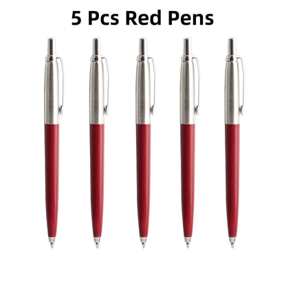 5Pcs/Set Metal Ballpoint Pen Promotional Pens G2 Refill Blue Ink Automatic Ballpoint Pens Set For School stationery office Pen
