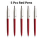 5Pcs/Set Metal Ballpoint Pen Promotional Pens G2 Refill Blue Ink Automatic Ballpoint Pens Set For School stationery office Pen