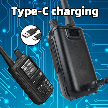 Baofeng UV 5R Mini Walkie Talkie One-click Frequency Matching Bluetooth Programming Frequency Dual PTT Band AM/FM Camping