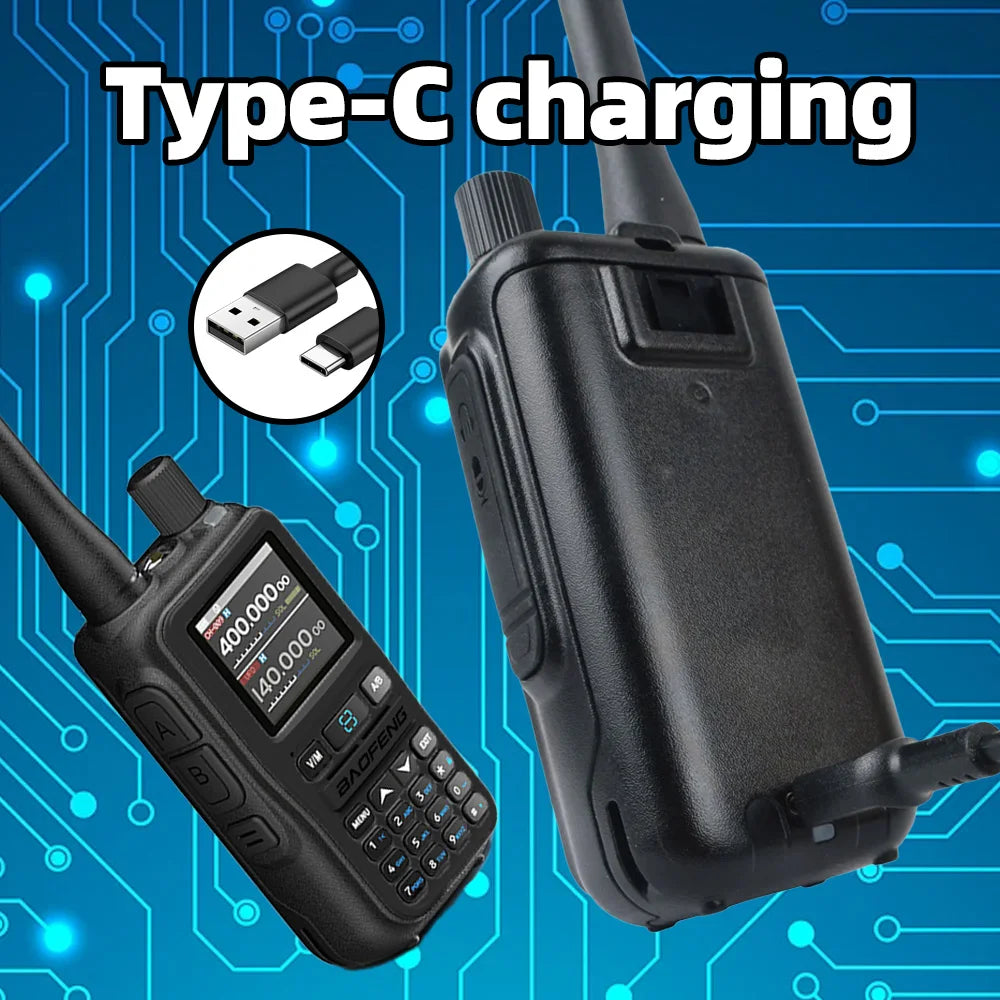 Baofeng UV 5R Mini Walkie Talkie One-click Frequency Matching Bluetooth Programming Frequency Dual PTT Band AM/FM Camping